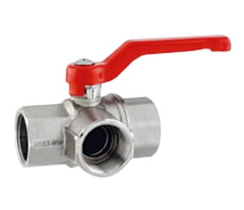 Kuleventil 3-veis Forkrommet Messing 1/2"