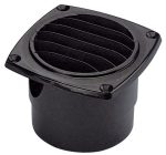 Ventilrist 125x125mm m/100mm Slangestuss Sort